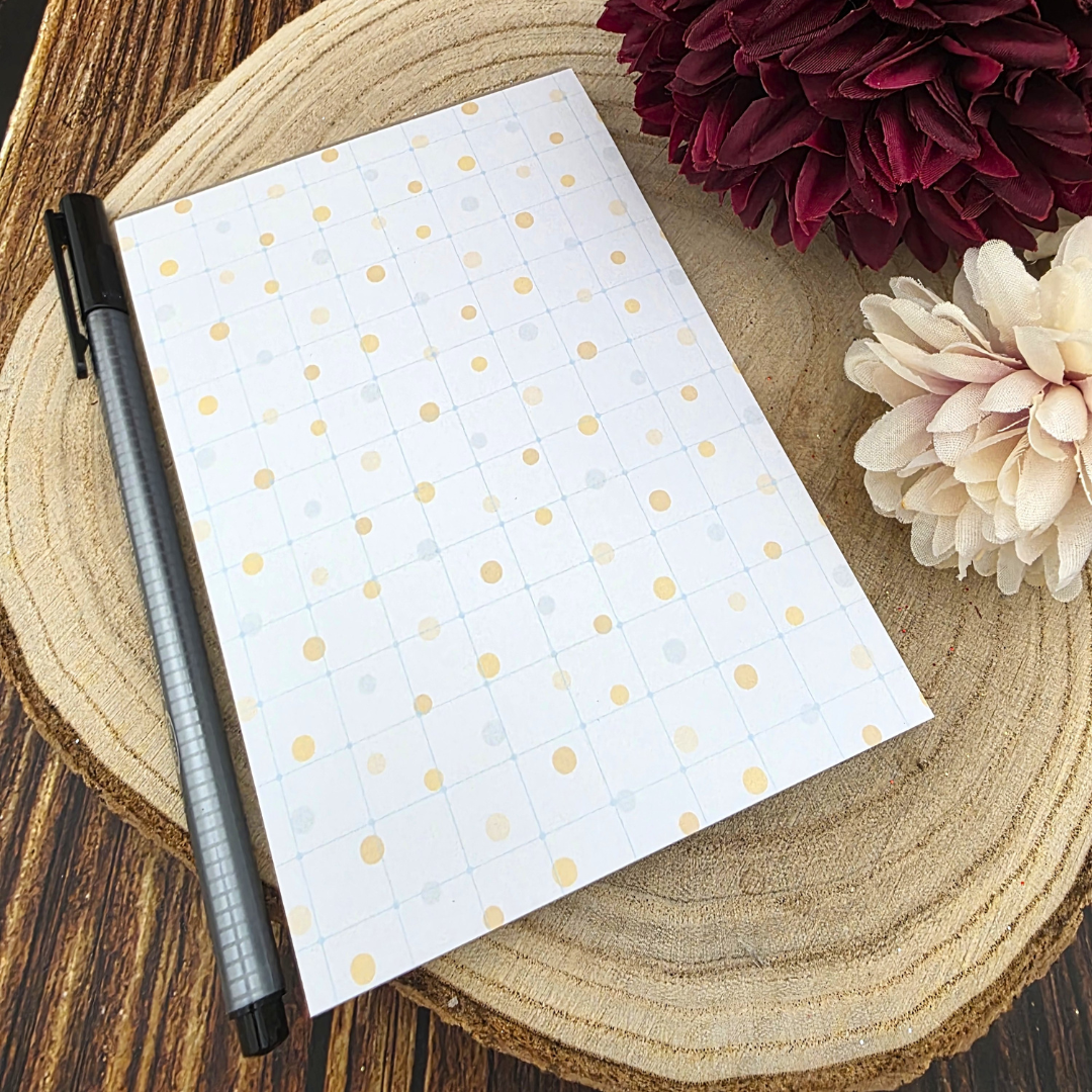 Yellow Spot Print A6 Notepad