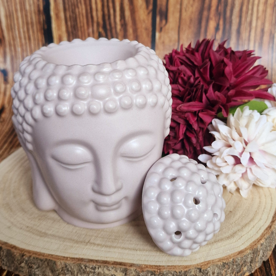 Grey Buddha Head Ceramic Oil Burner