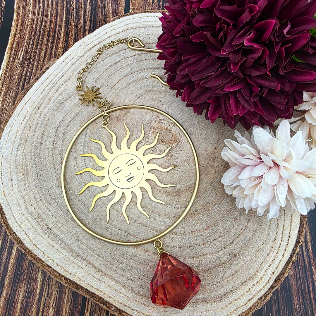 Golden Hour Metal and Crystal Suncatcher