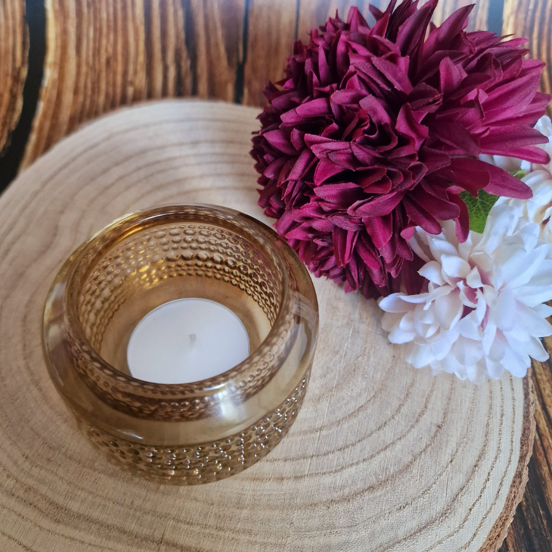 Glass Tealight Holder - Beige