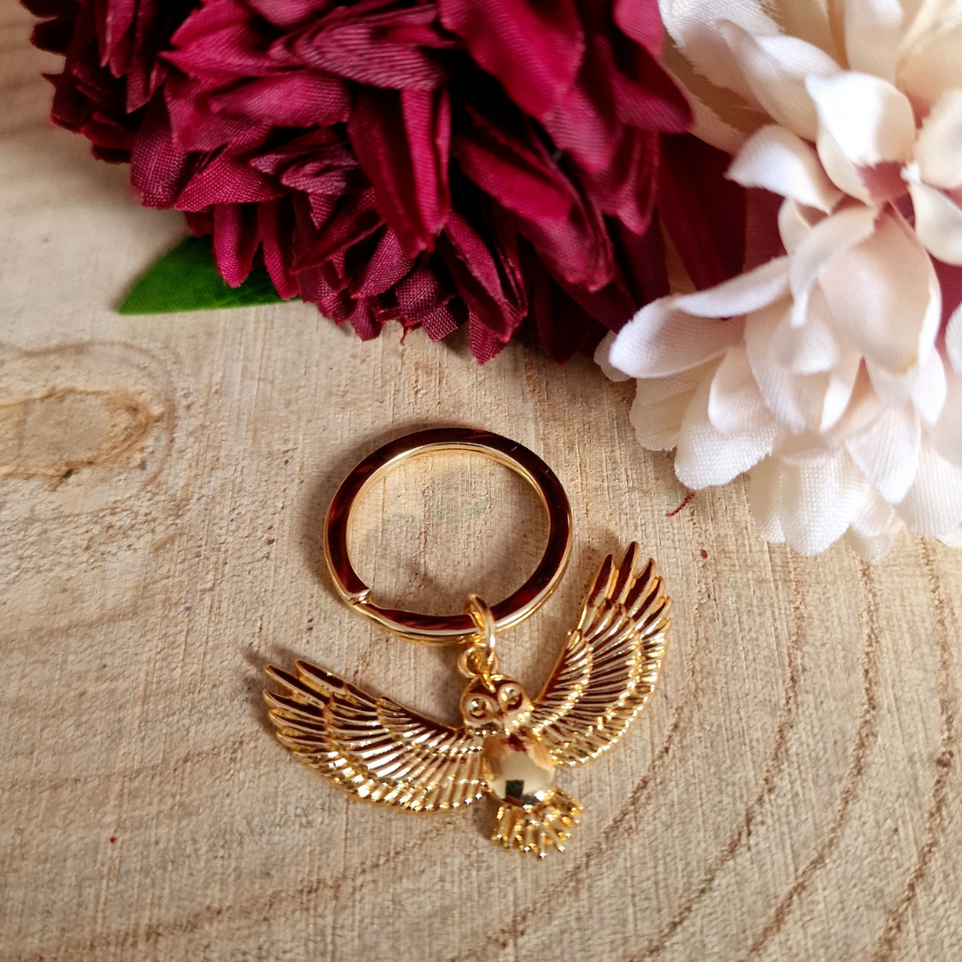 Night Owl Metal Keyring