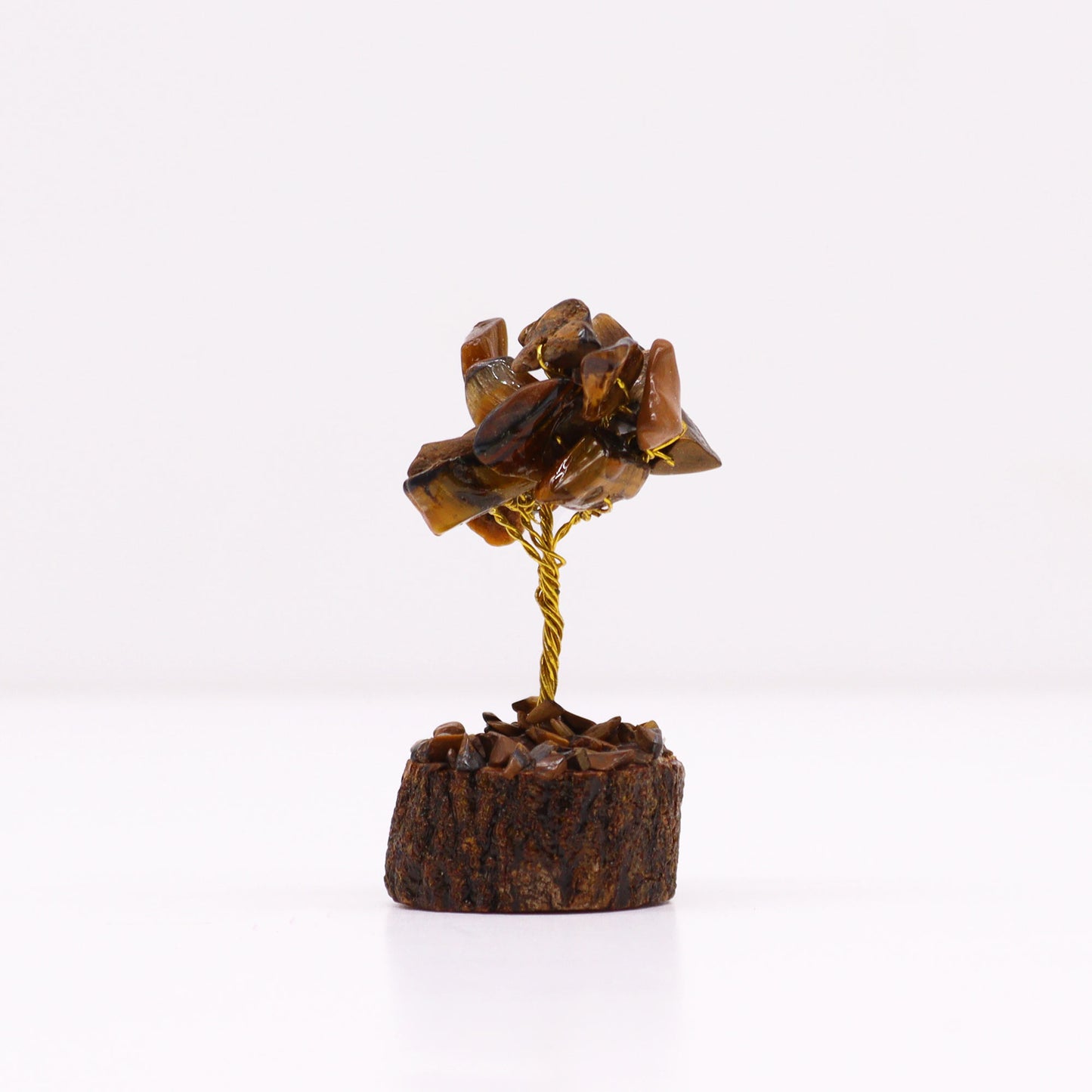 Mini Gemstone Trees on Wood Base - Gold Tiger Eye