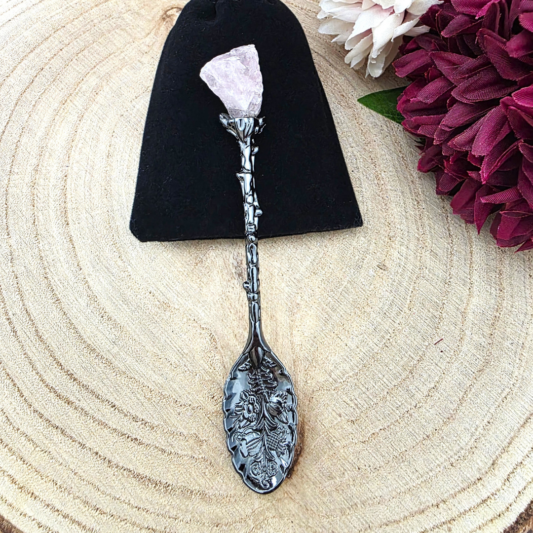 Dark Silver Gemstone/Crystal Topped Spoons