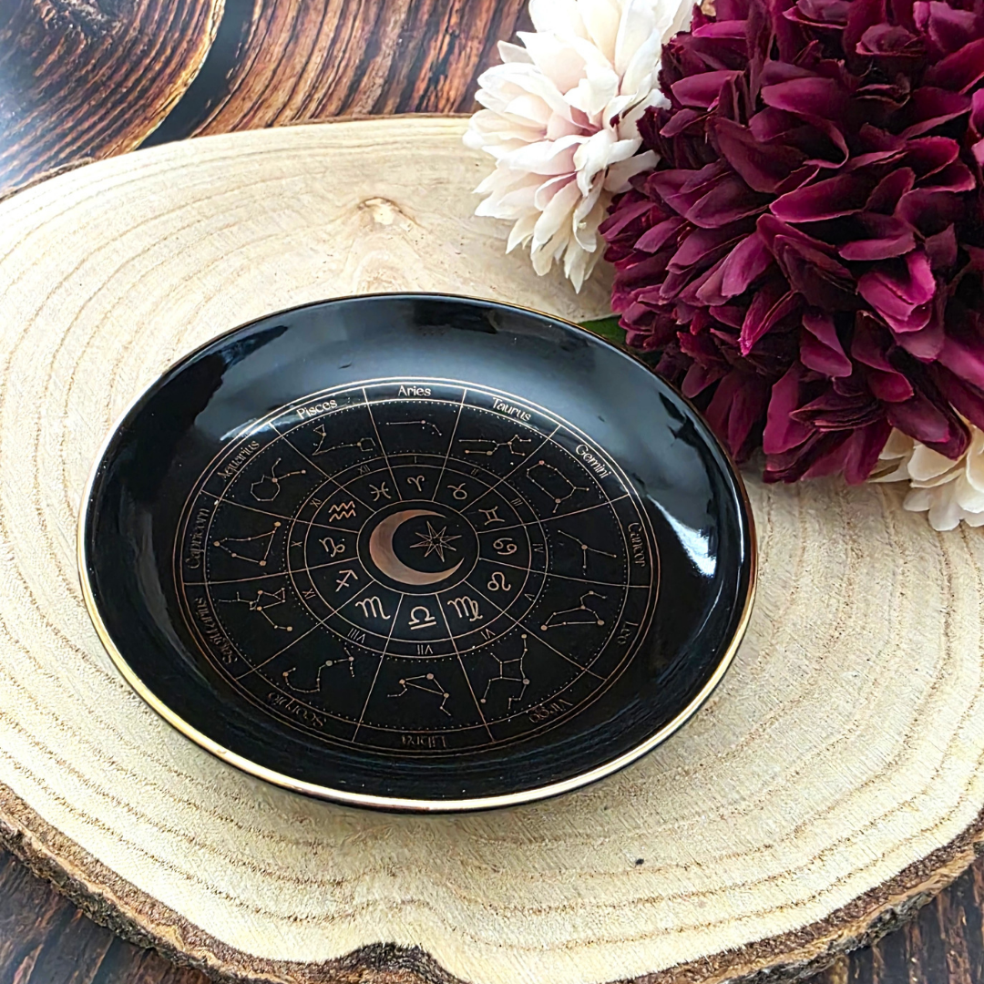 Black Astrology Wheel Trinket Dish
