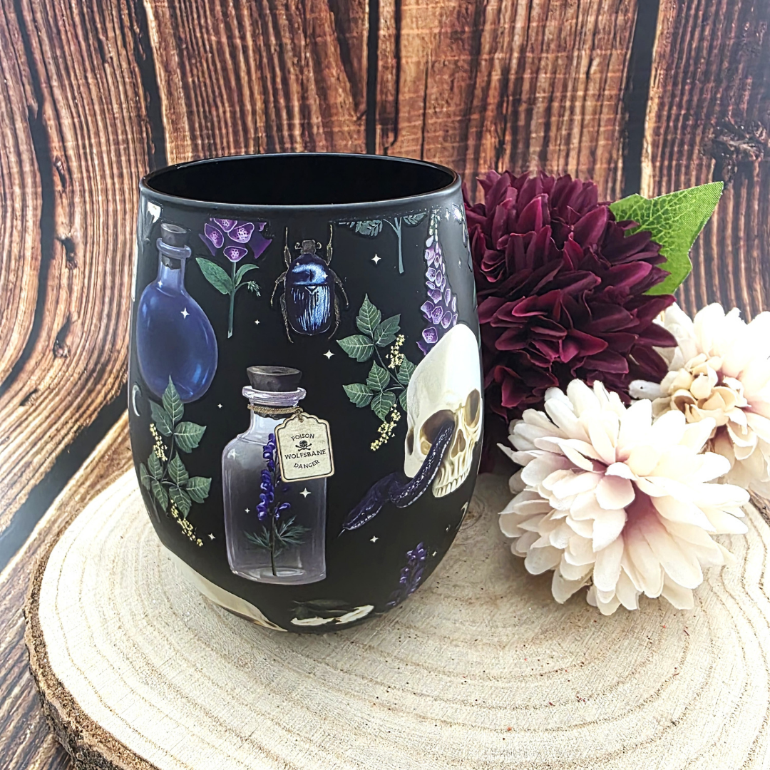 Venom & Vines Print Stemless Glass