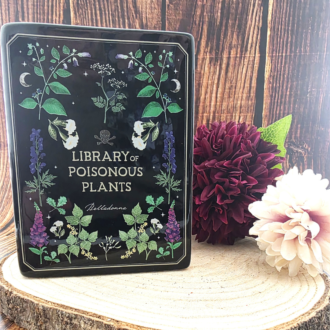Poisonous Plants Book Shaped Ceramic Vase