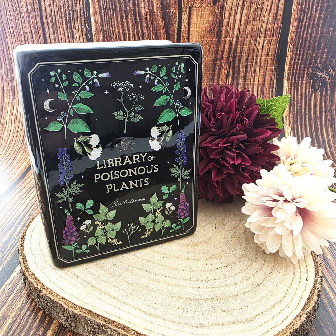 Poisonous Plants Book Shaped Ceramic Vase