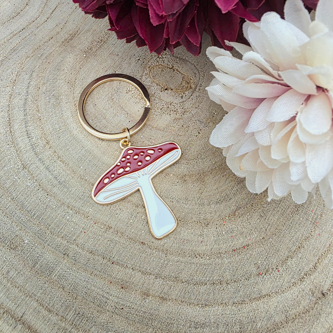 Lucky Toadstool Enamel Keyring