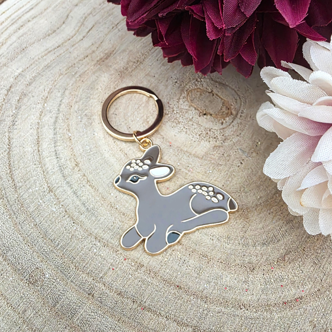Fawn Enamel Keyring