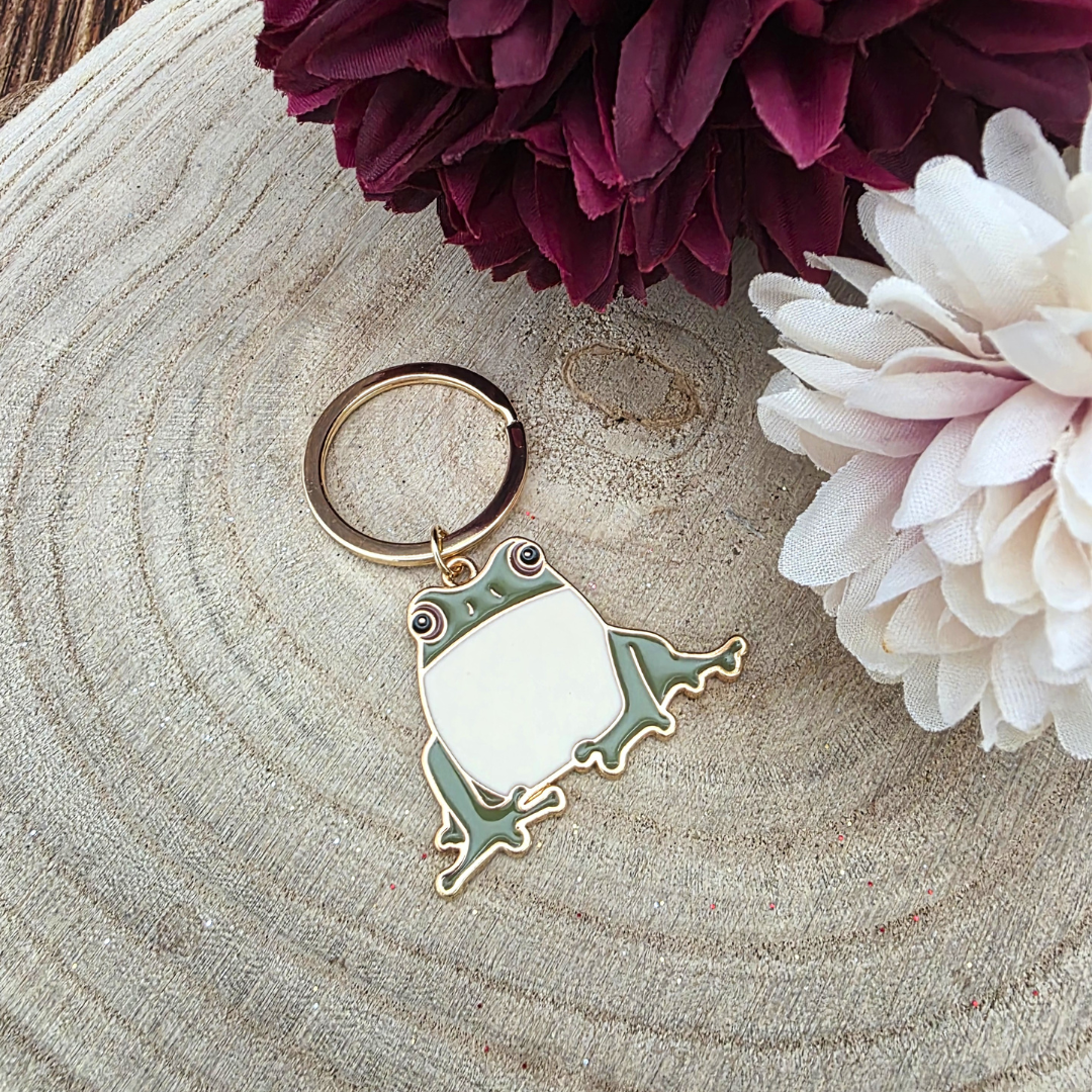 Lucky Frog Enamel Keyring