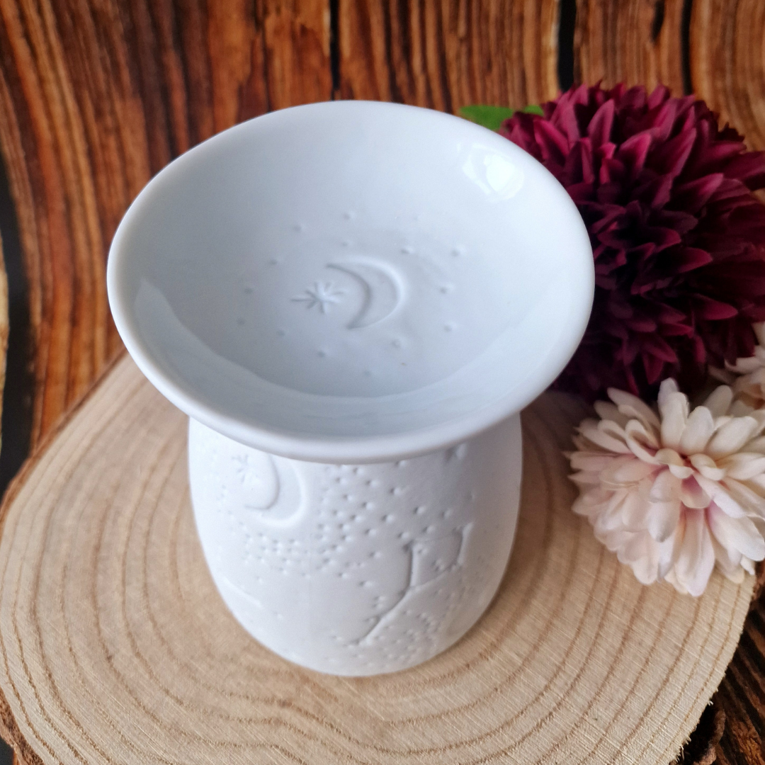 White Ceramic Constellation Oil/Wax Burner