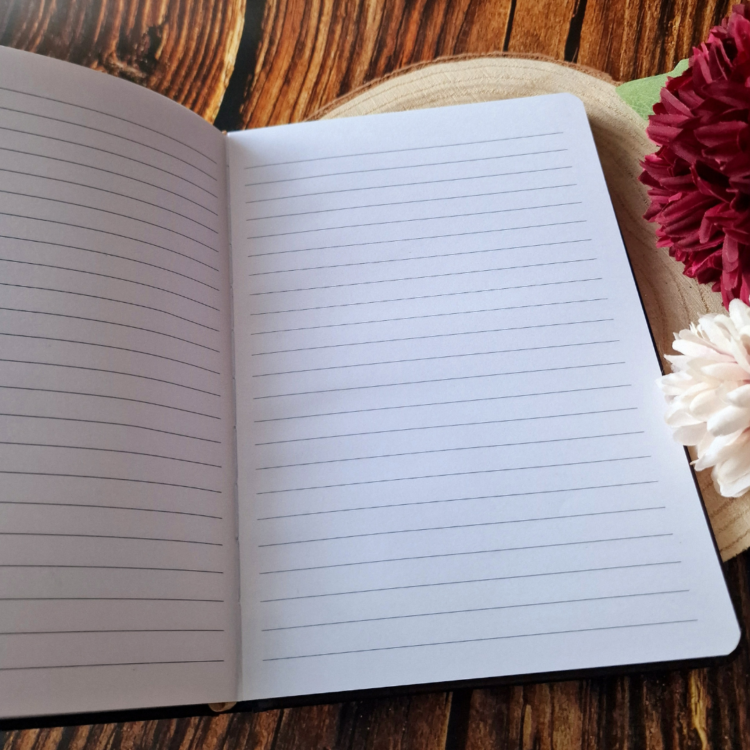 Astrology Wheel A5 Notebook with Black Obsidian Pen