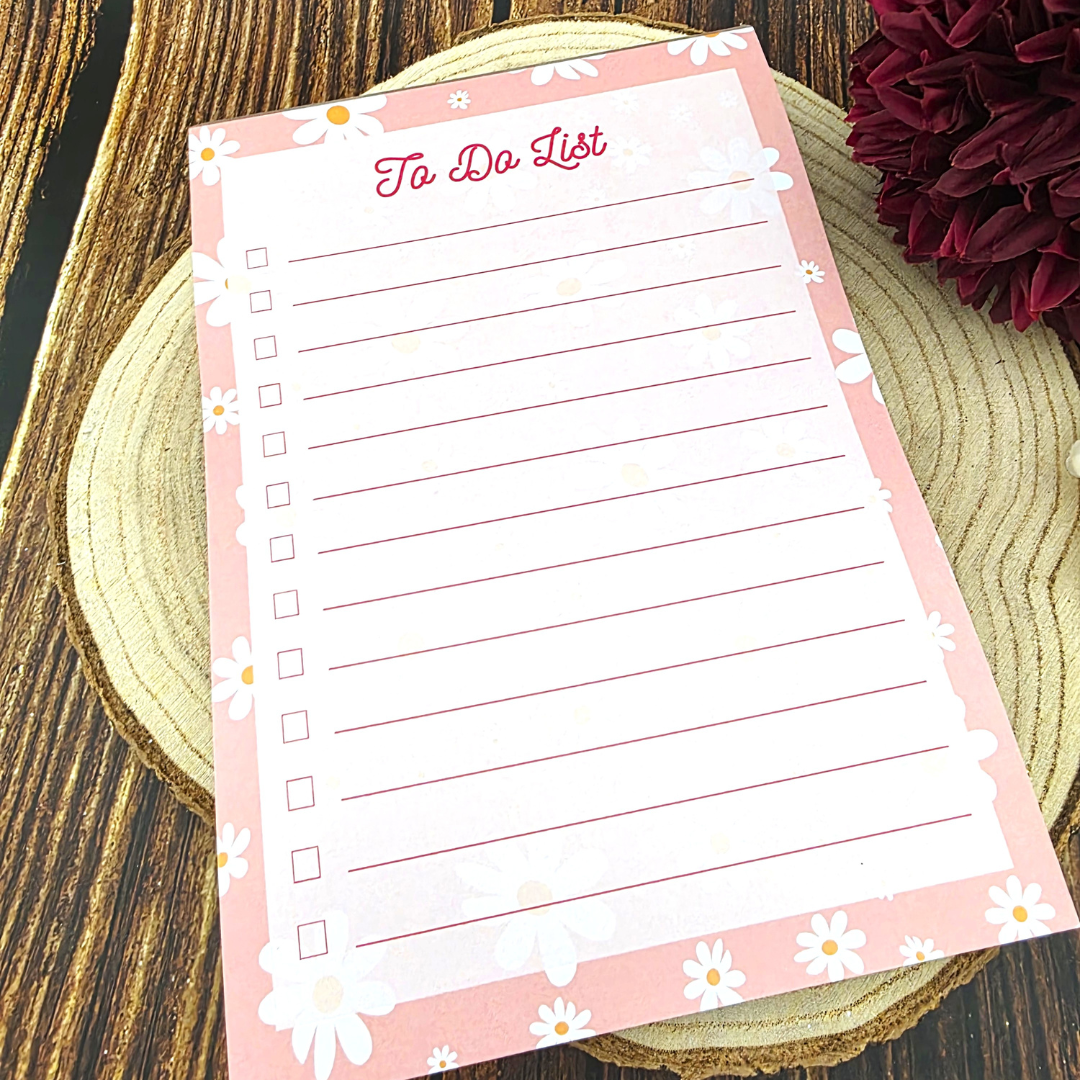 Daisy Print A5 To Do List Notepad