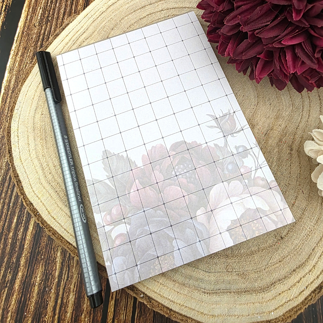 Dark Floral Print A6 Notepad