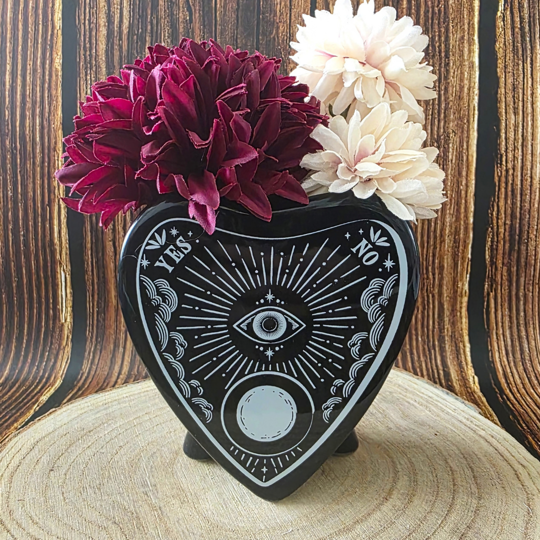 Black Planchette Shaped Vase