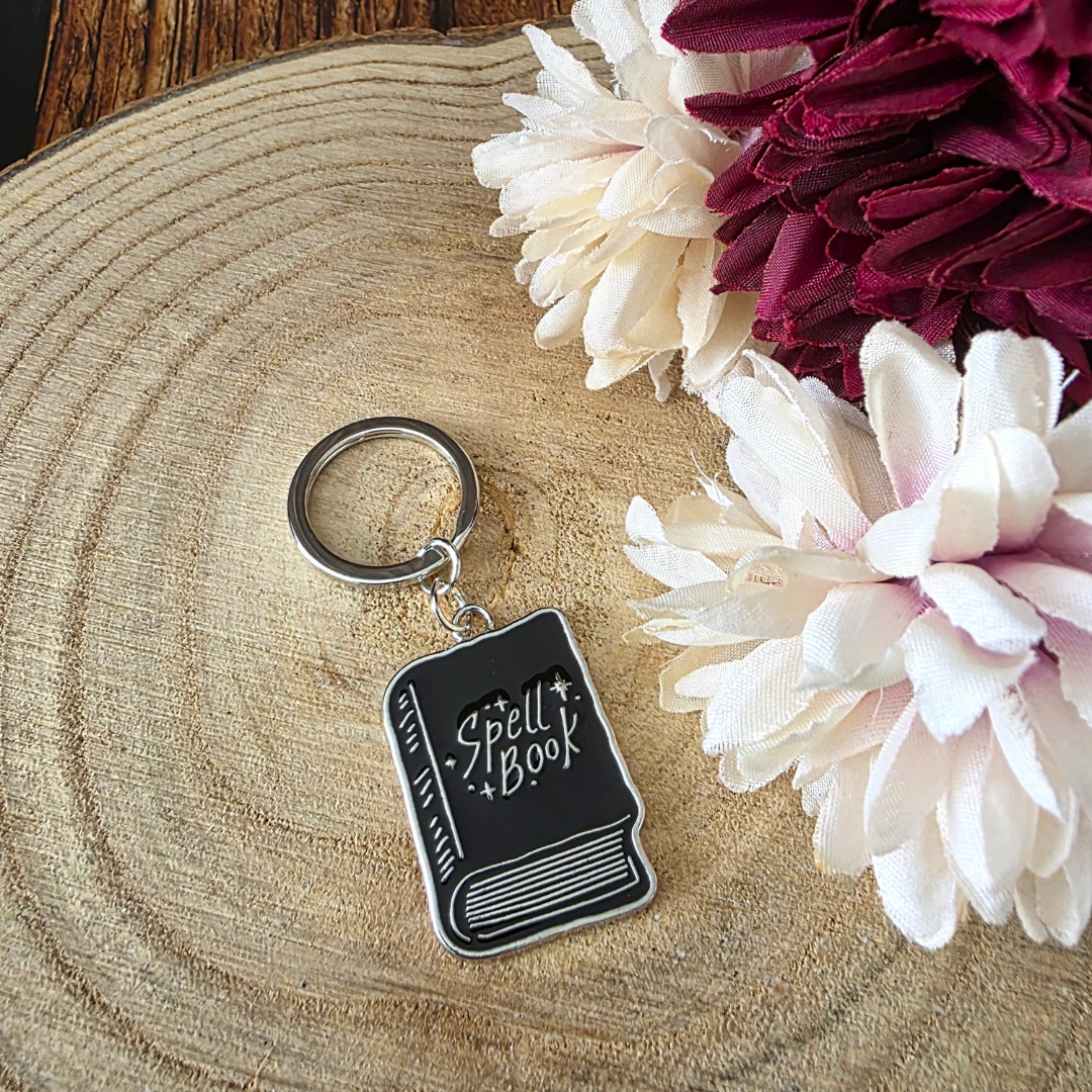 Black Spell Book Keyring