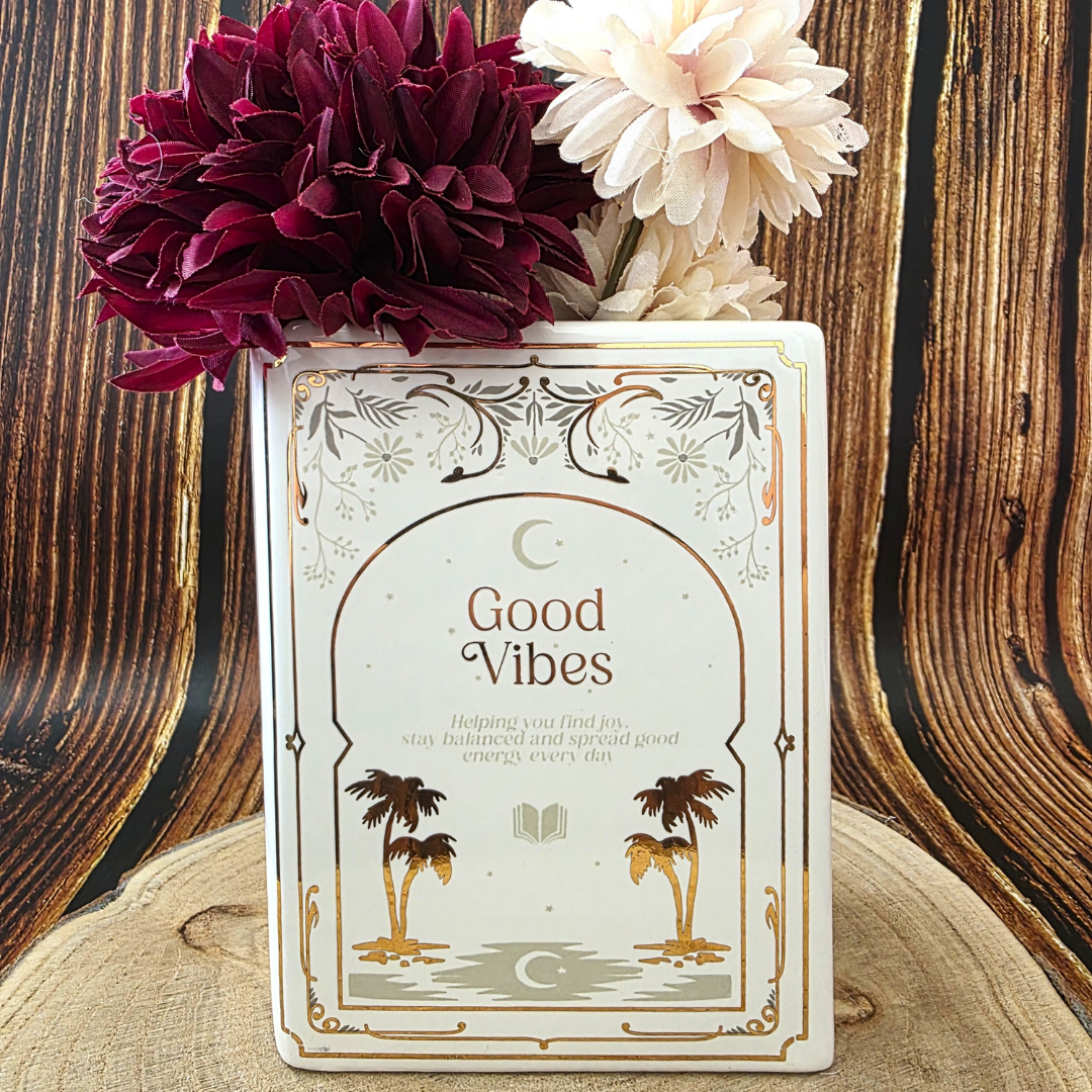 'Good Vibes' Book Shaped Vase