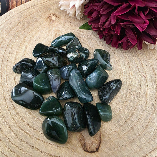 Medium Tumble Stone - Moss Agate