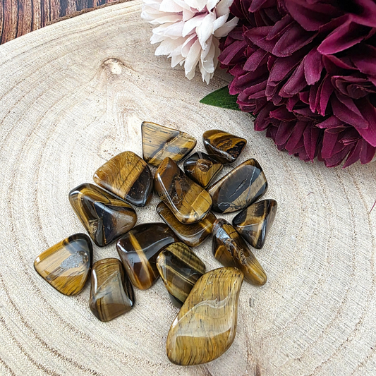 Medium Tumble Stone - Gold Tiger Eye