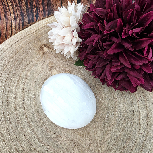 Selenite Palm Stone