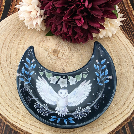 Night Owl Crescent Moon Trinket Dish