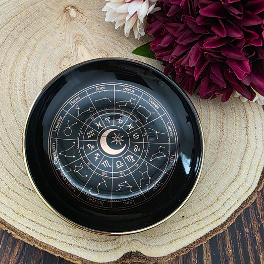 Black Astrology Wheel Trinket Dish
