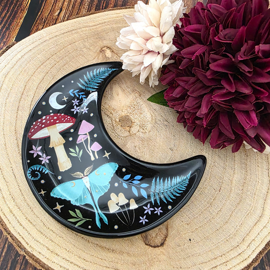 Dark Forest Crescent Moon Trinket Dish
