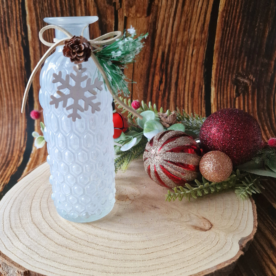 Glass Vase with Snowflake