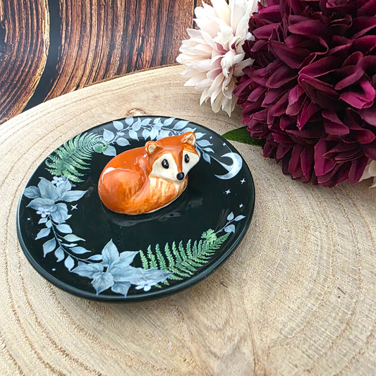 Green Fox Ceramic Trinket Dish