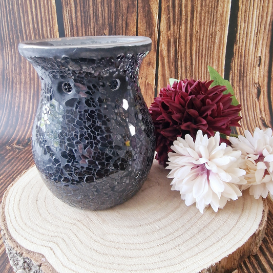 Large Black Crackle Mosaic Burner