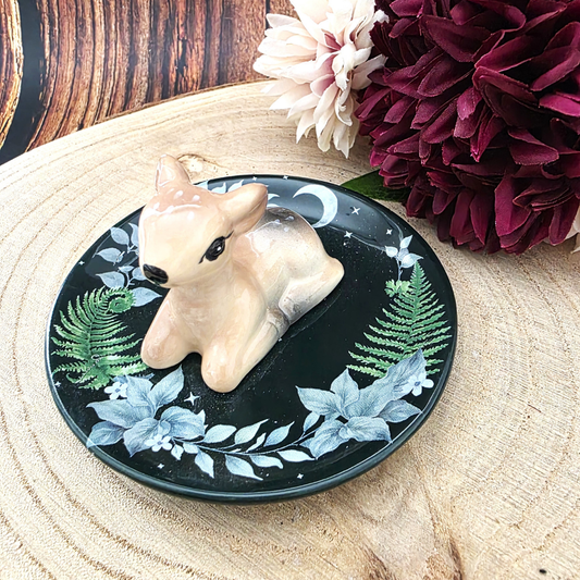 Green Fawn Ceramic Trinket Dish