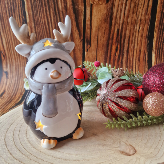 LED Penguin with Antlers