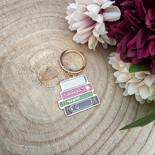 Book Worm Enamel Keyring