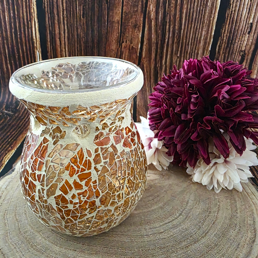Brown Crackle Mosaic Burner
