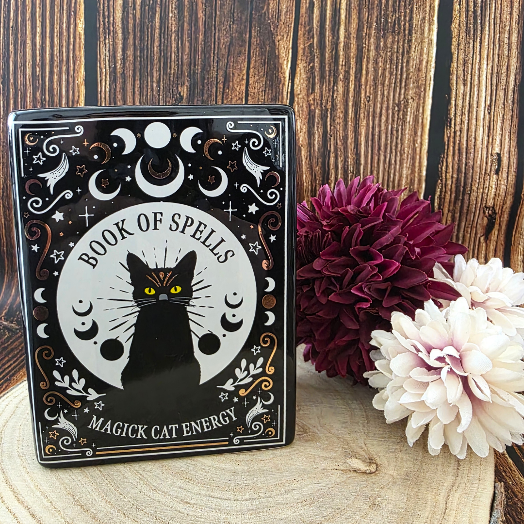 Cat Magick Book Shaped Vase