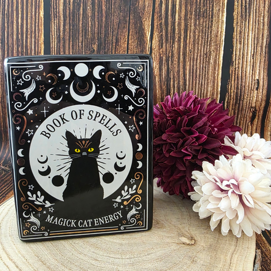 Cat Magick Book Shaped Vase
