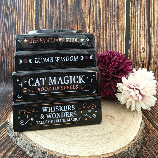 Cat Magick Book Stack Vase