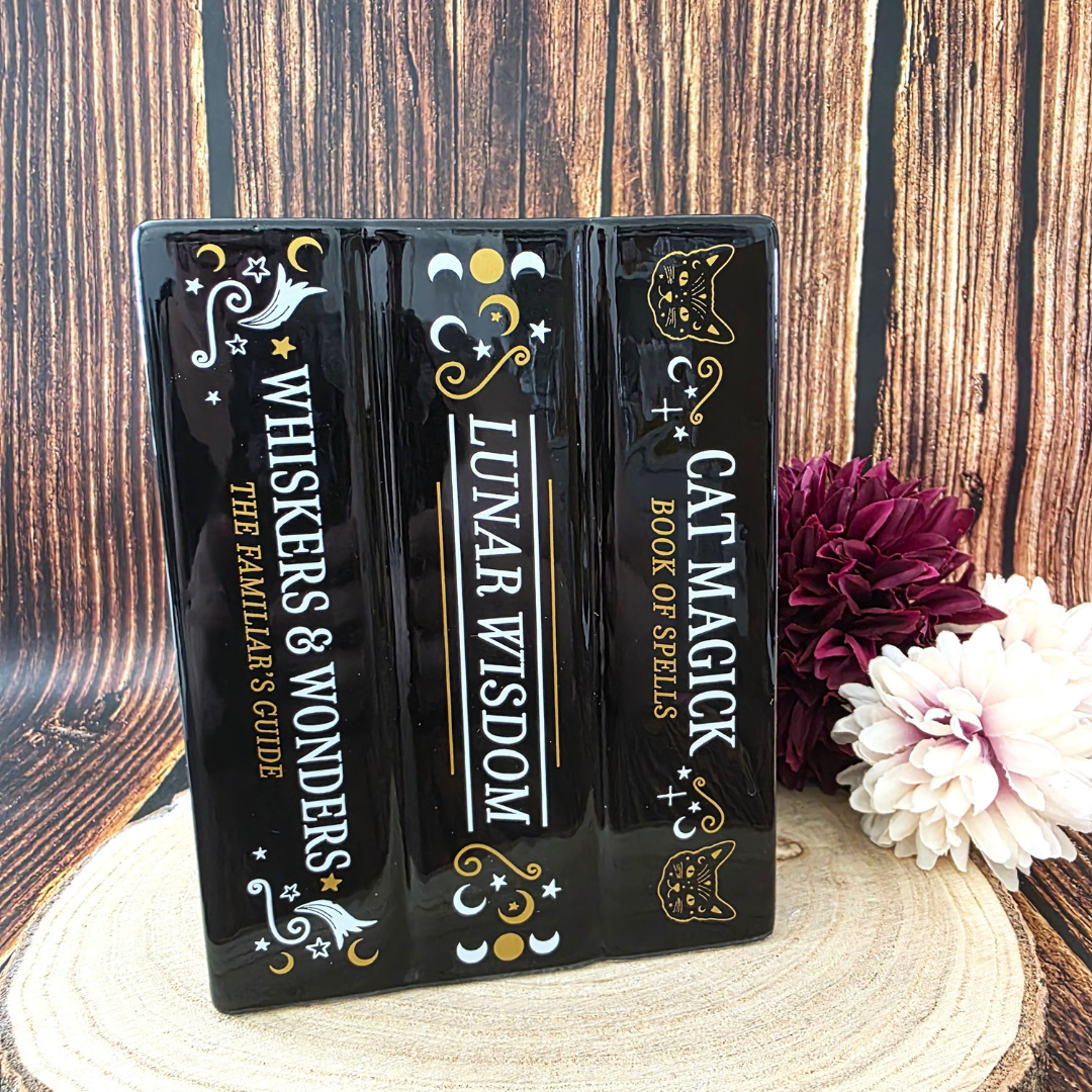 Black Cat Book of Spells Square Burner
