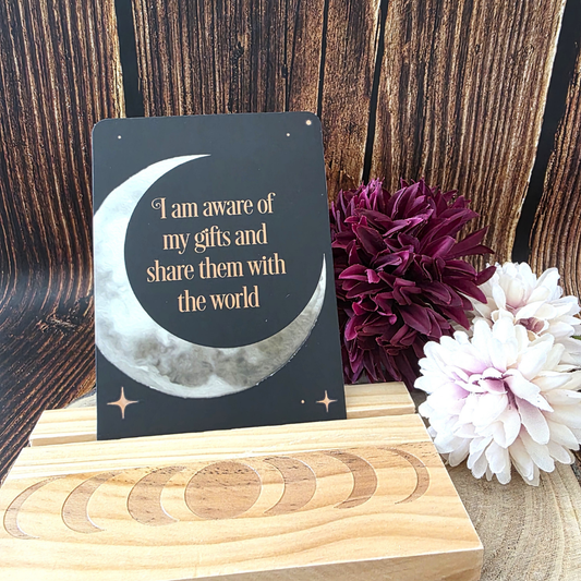 Dark Forest Affirmation Cards with Wooden Stand