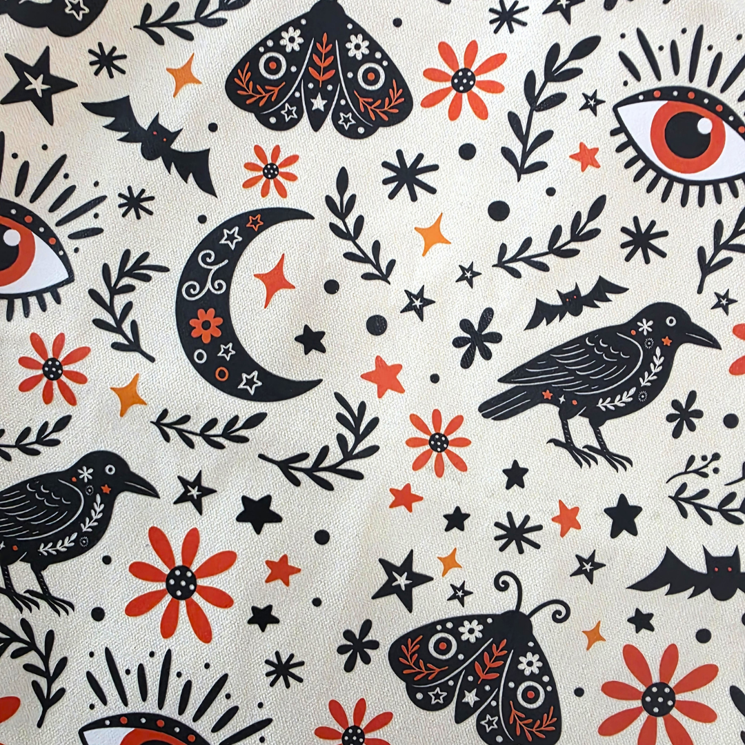 Frightful Folk Print Tote Bag