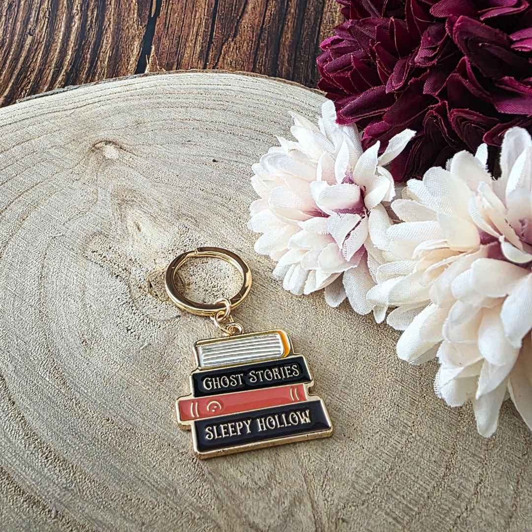 The Haunted Library Book Stack Keyring