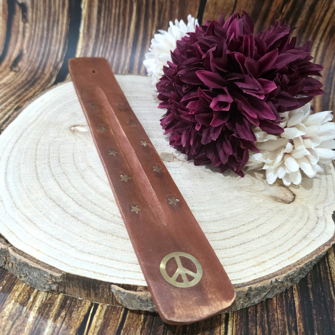 Mango Wood Ash Catcher with Brass Inlays