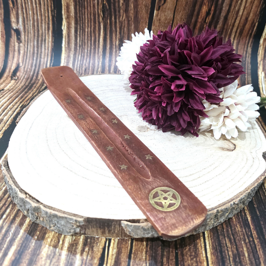 Mango Wood Ash Catcher with Brass Inlays