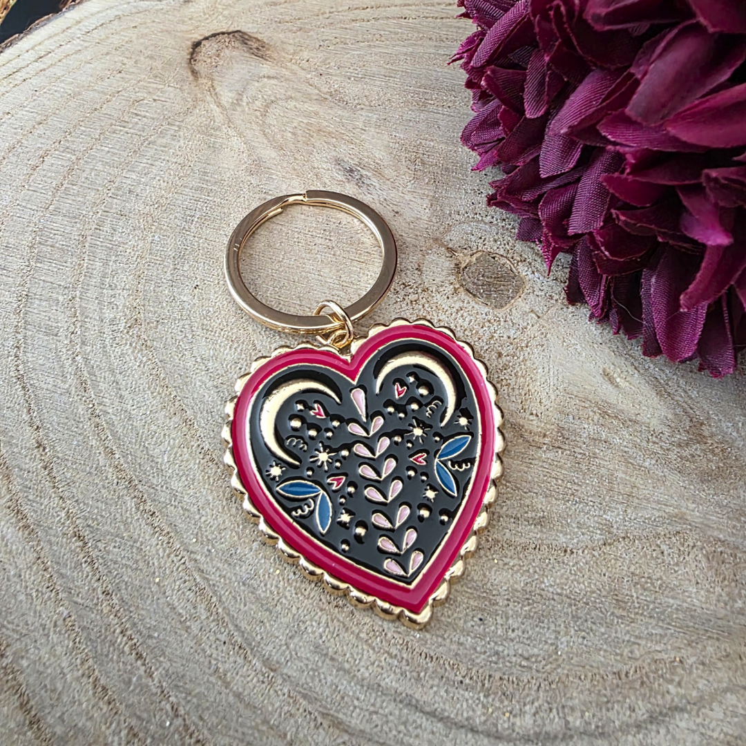 Folk Heart Keyring