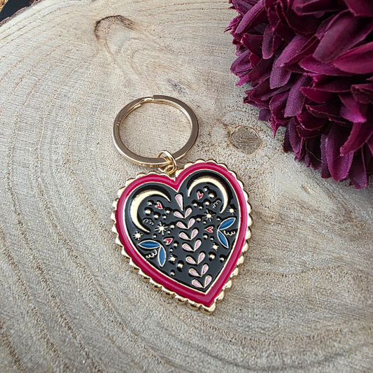 Folk Heart Keyring