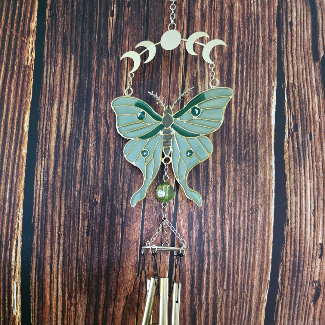 Moonphase Moth Windchime
