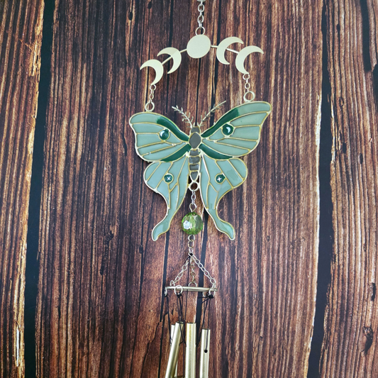 Moonphase Moth Windchime