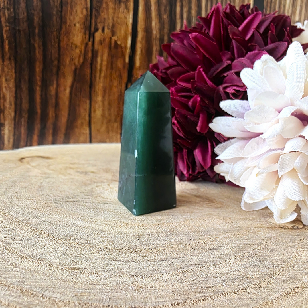 Moss Agate Obelisk Points