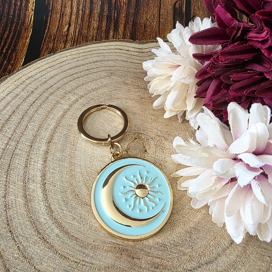 Pastel Blue Moon Keyring
