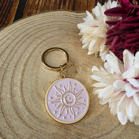 Pastel Purple Sun Keyring